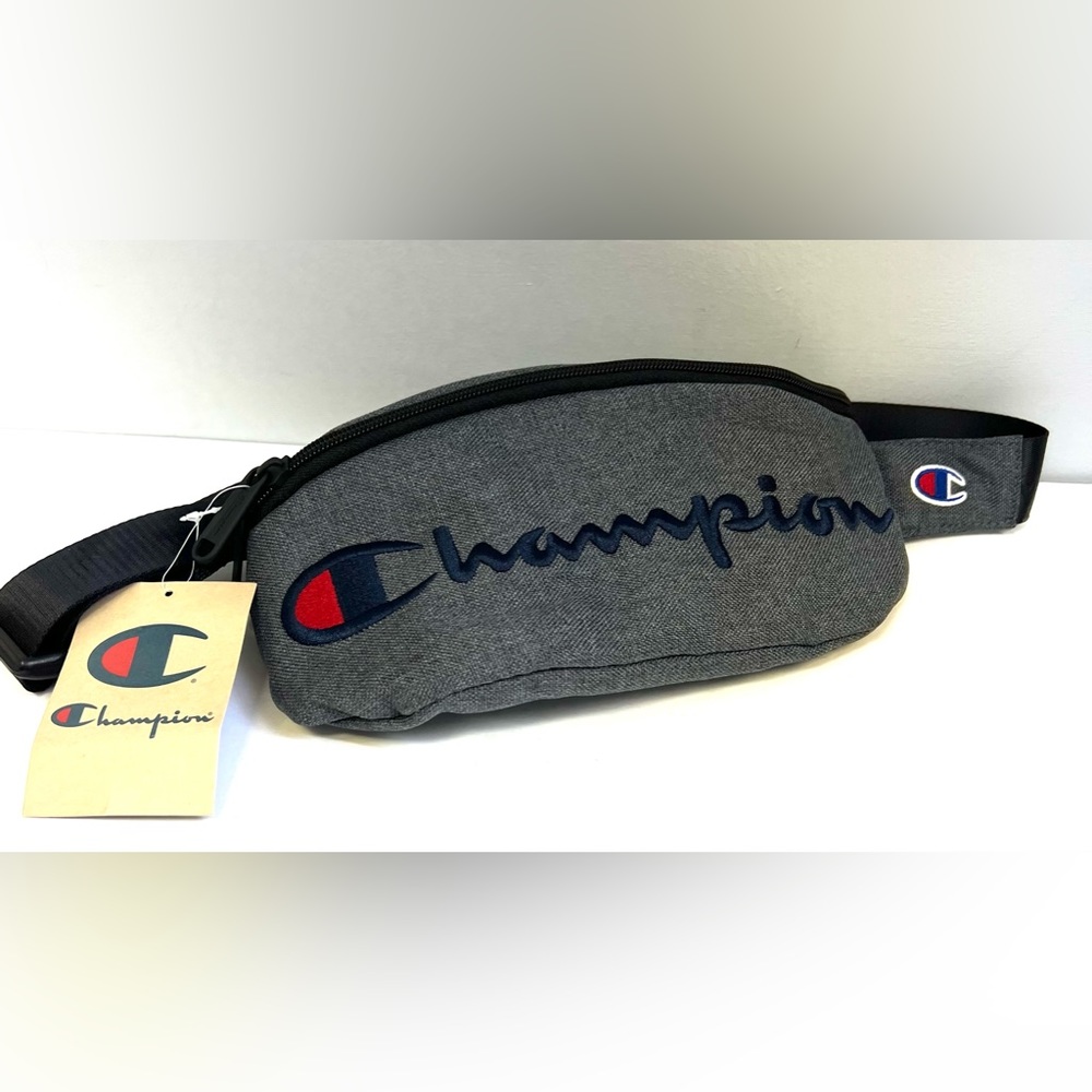 Champion- Fanny Pack Oversized Grey Embroidered Bag- New with tags